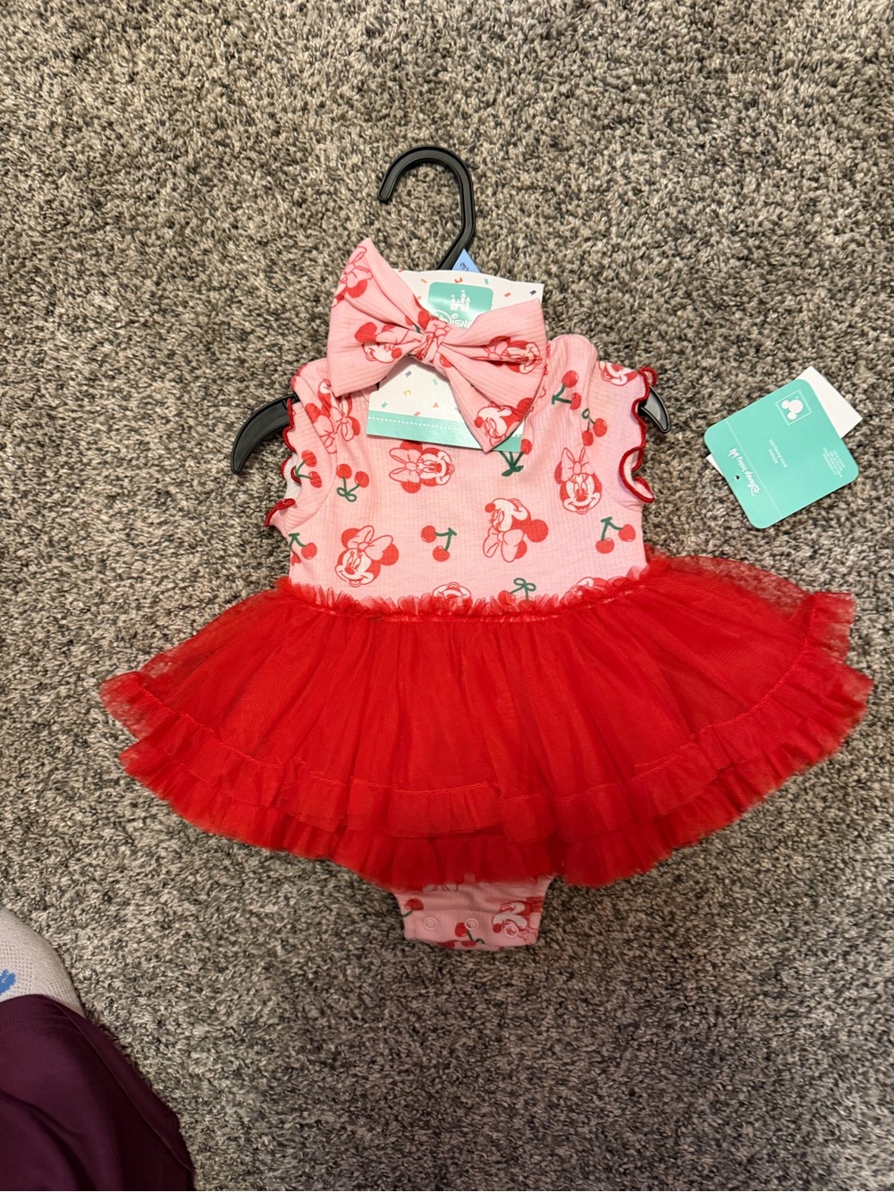 Disney Pink and Red Tutu One-Piece with Bow